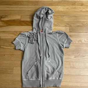 VINTAGE Juicy Couture Short Sleeve Zip Up Hoodie | Size Small